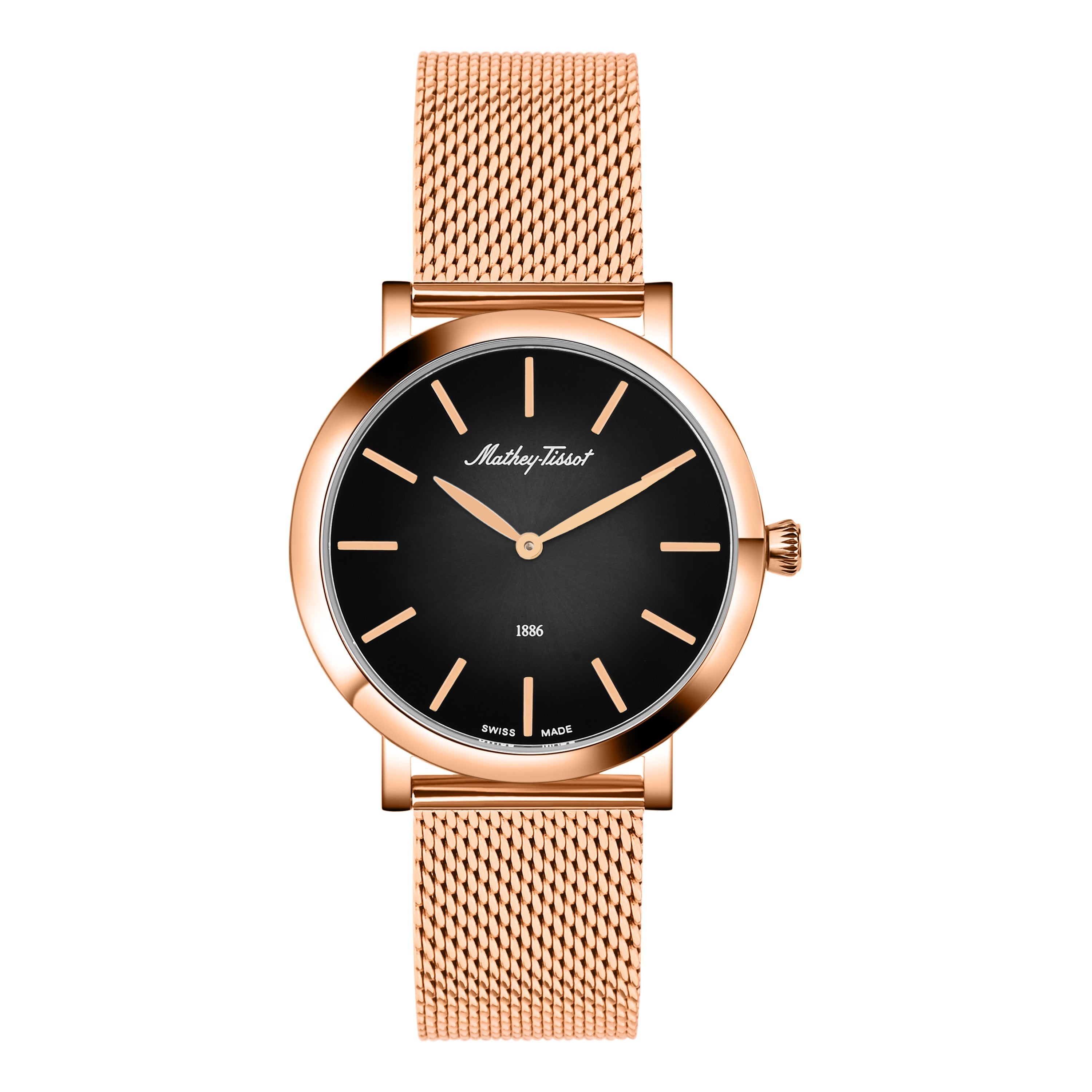 Mathey-Tissot Swiss Made Monsoon  Quartz Ronda 515 Movement Black Dial Analog Watch For - Gents H7916PN