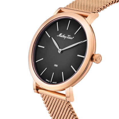 Mathey-Tissot Swiss Made Monsoon  Quartz Ronda 515 Movement Black Dial Analog Watch For - Gents H7916PN