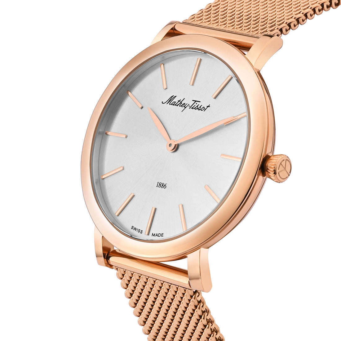 Mathey-Tissot Swiss Made Monsoon  Quartz Ronda 515 Movement Silver Dial Analog Watch For - Gents H7916PS