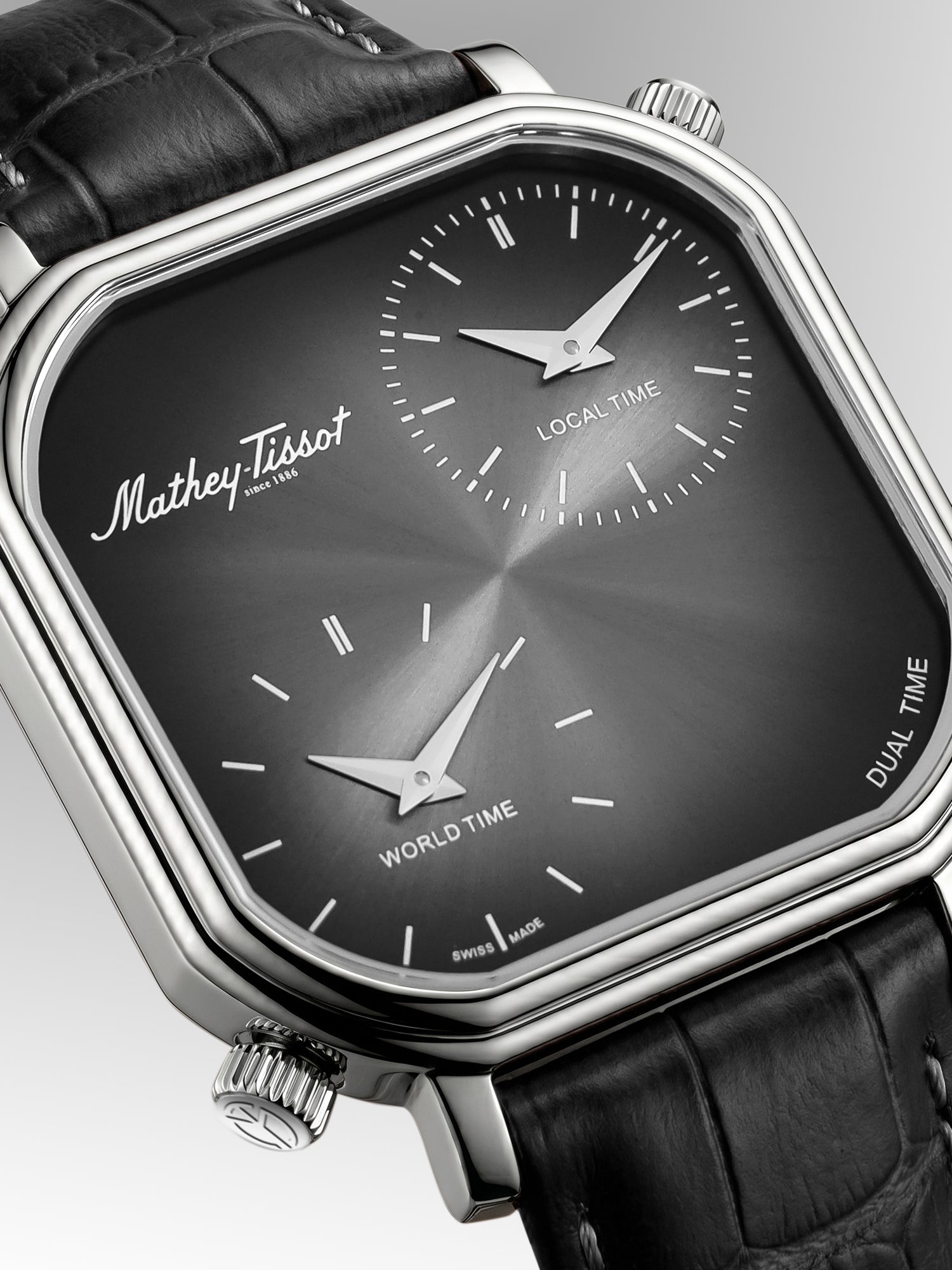 Mathey-Tissot Swiss Made Quartz Black Dial Analog Watch - Gents H7917DTALN