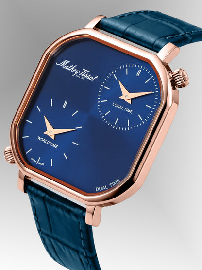 Mathey-Tissot Swiss Made Quartz Blue Dial Analog Watch - Gents H7917DTRLBU