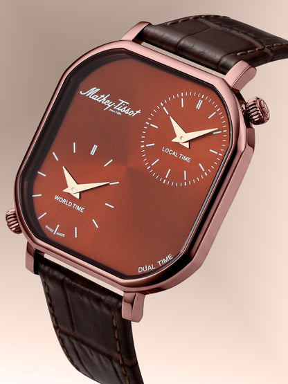 Mathey-Tissot Swiss Made Quartz Brown Dial Analog Watch - Gents H7917DTRLM