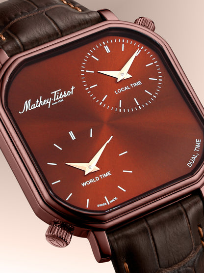 Mathey-Tissot Swiss Made Quartz Brown Dial Analog Watch - Gents H7917DTRLM