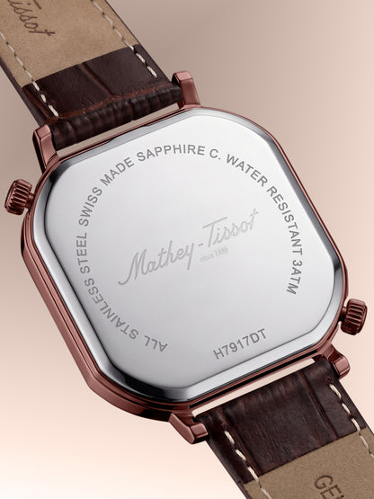 Mathey-Tissot Swiss Made Quartz Brown Dial Analog Watch - Gents H7917DTRLM