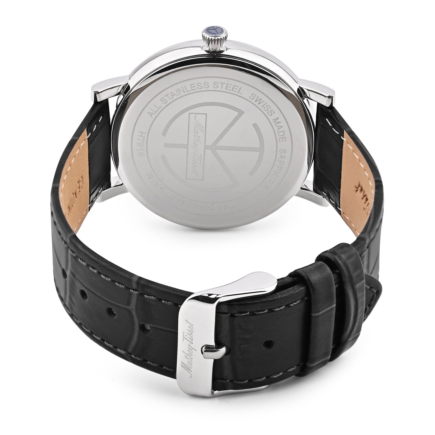 Mathey-Tissot Swiss Made Monsoon Day-Date Quatrz Black Dial Analog Watch For Gents - H7918ALN