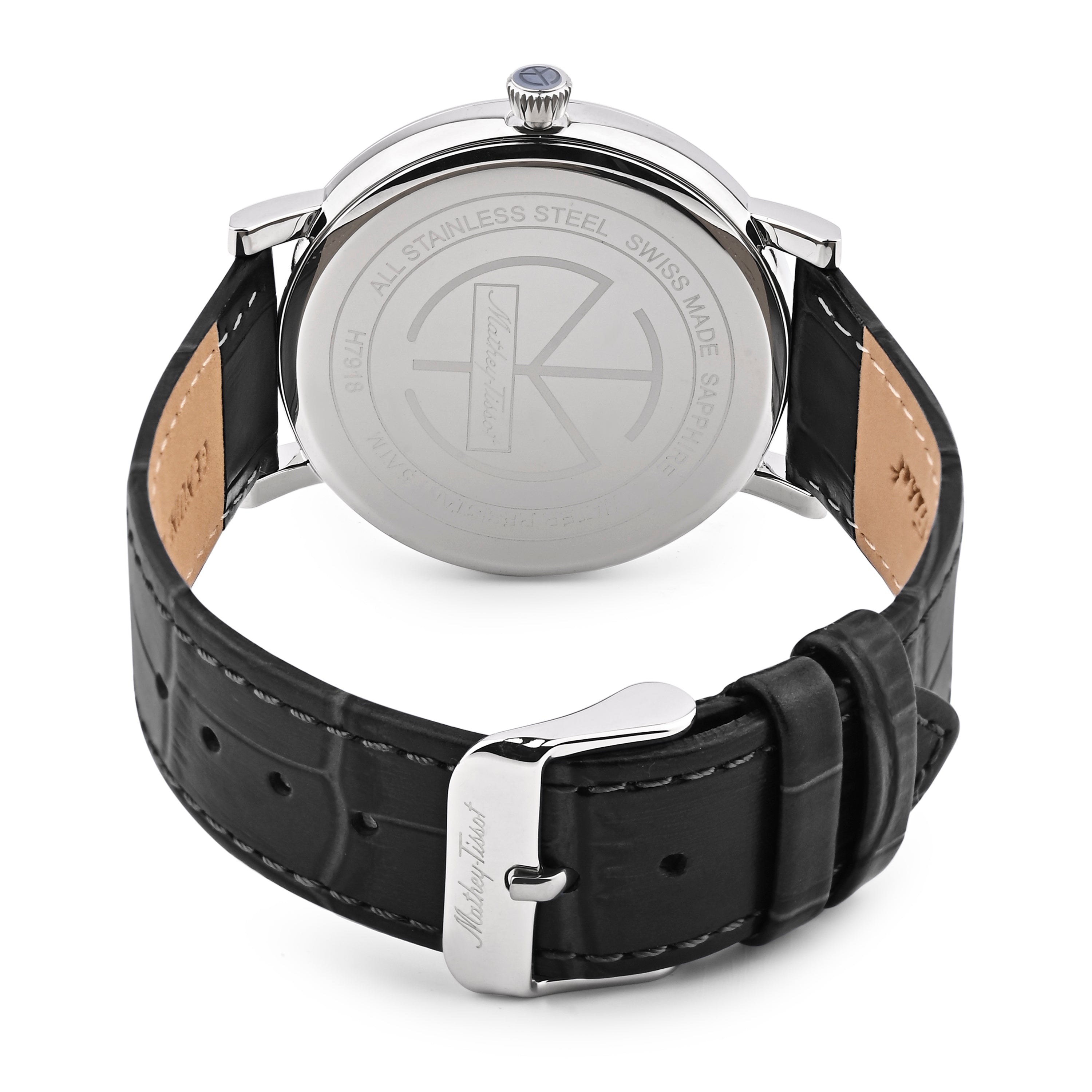 Mathey-Tissot Swiss Made Monsoon Day-Date Quatrz Black Dial Analog Watch For Gents - H7918ALN