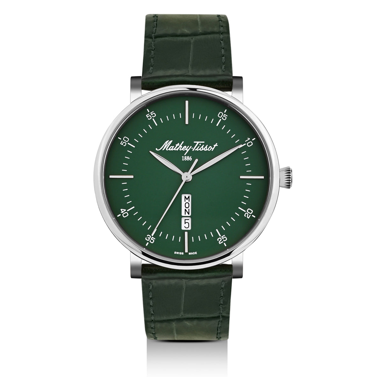 Mathey-Tissot Swiss Made H7918ALN Quatrz Green Dial Analog Watch For Gents - H7918ALV