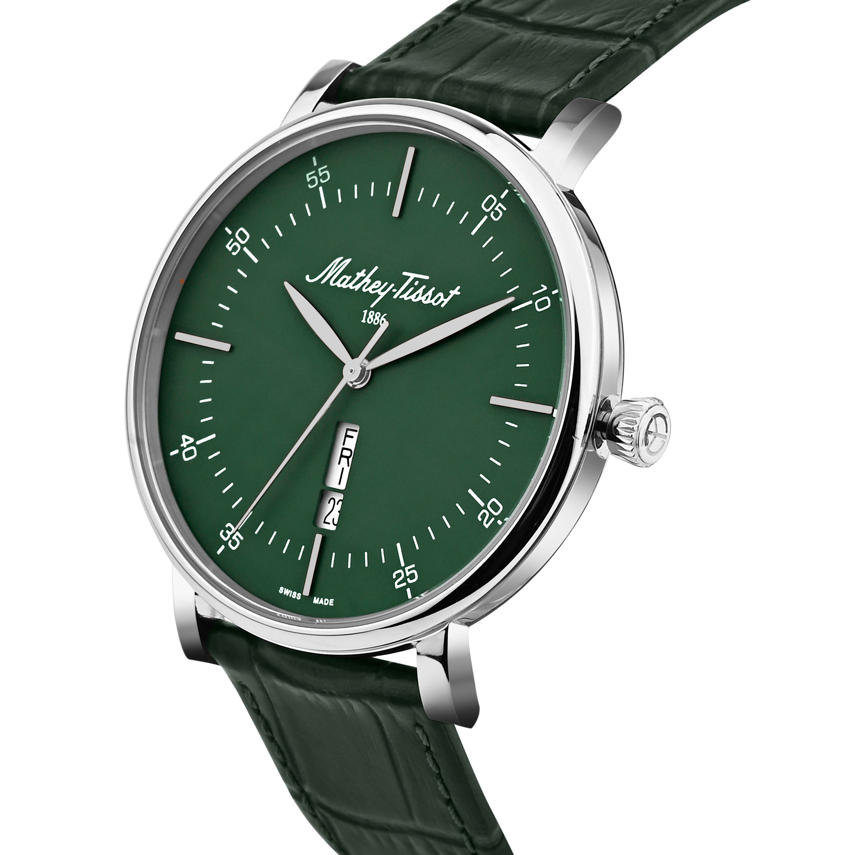 Mathey-Tissot Swiss Made H7918ALN Quatrz Green Dial Analog Watch For Gents - H7918ALV