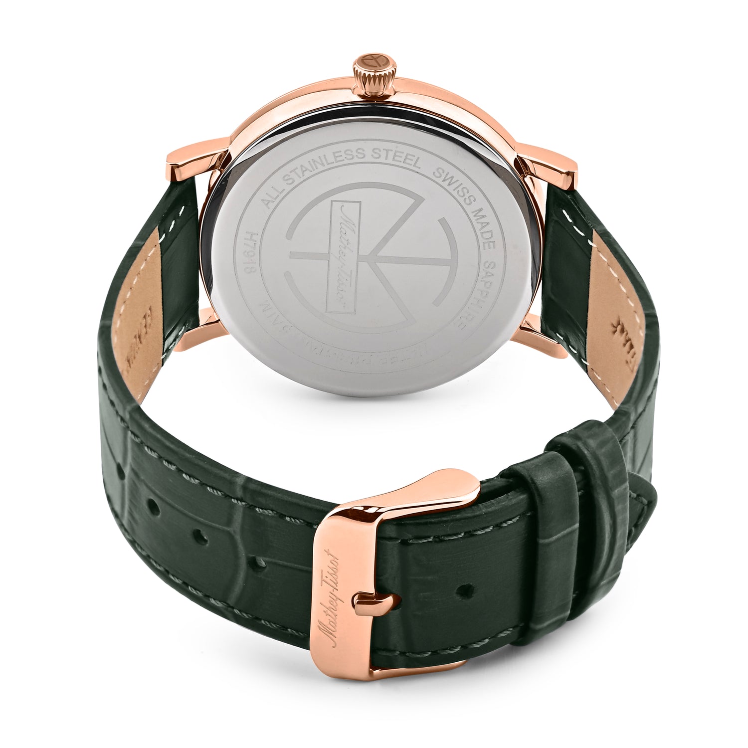 Mathey-Tissot Swiss Made Monsoon Day-Date Quatrz Green Dial Analog Watch For Gents - H7918PLV