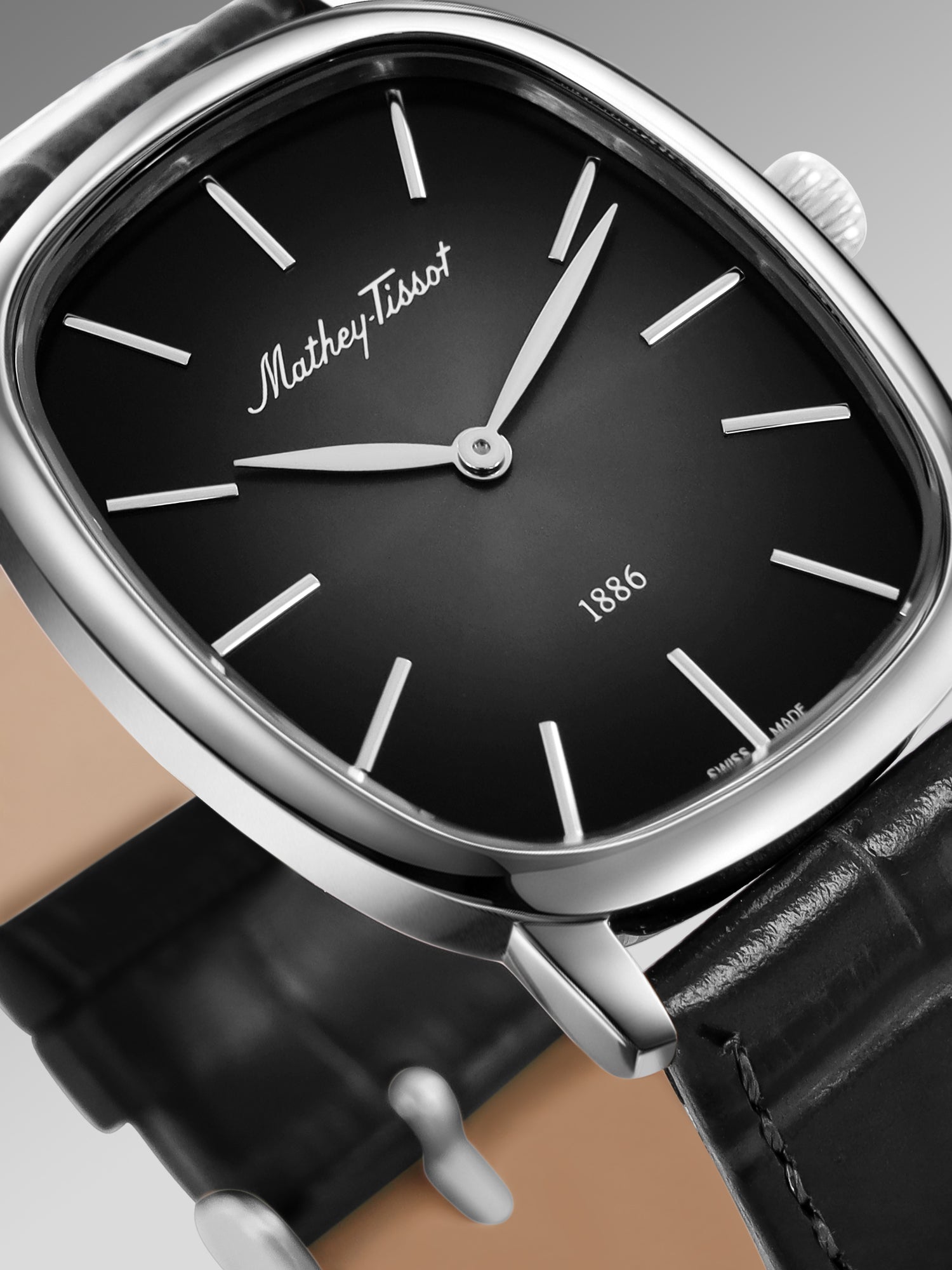 Mathey-Tissot Swiss Made Quartz Black Dial Analog Watch - Unisex H7919ALN