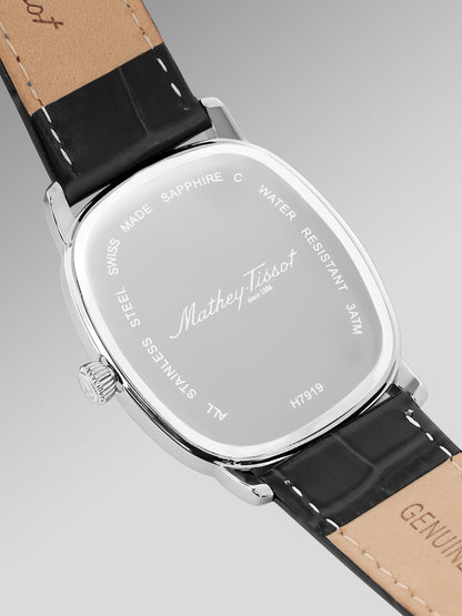 Mathey-Tissot Swiss Made Quartz Black Dial Analog Watch - Unisex H7919ALN