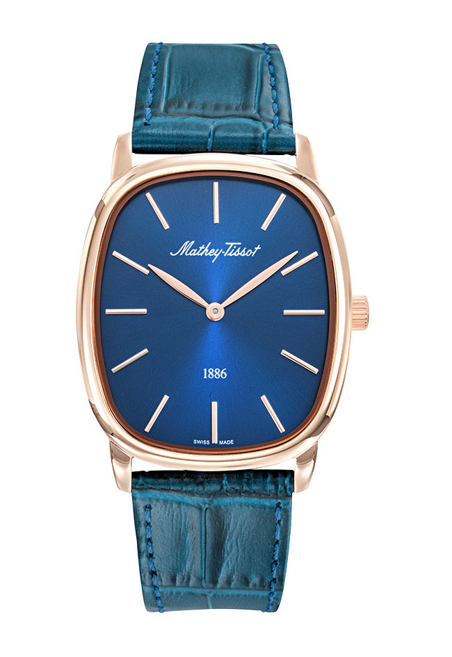 Mathey-Tissot Swiss Made Quartz Blue Dial Analog Watch - Unisex H7919PLBU
