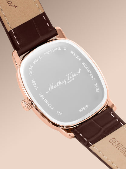 Mathey-Tissot Swiss Made Quartz Brown Dial Analog Watch - Unisex H7919PLM