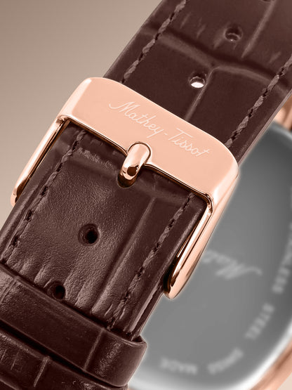 Mathey-Tissot Swiss Made Quartz Brown Dial Analog Watch - Unisex H7919PLM