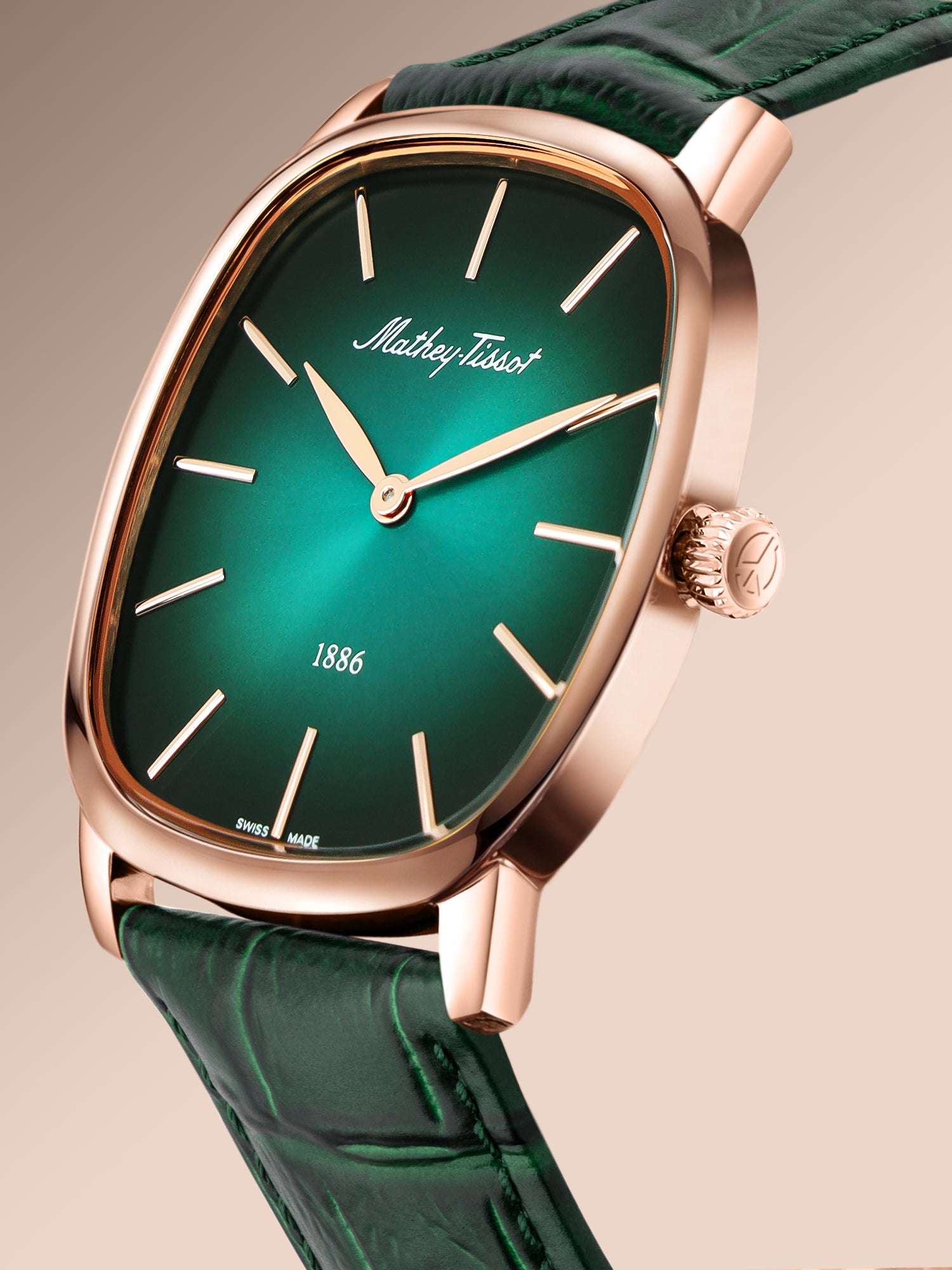 Mathey-Tissot Swiss Made Quartz Green Dial Analog Watch - Unisex H7919PLV