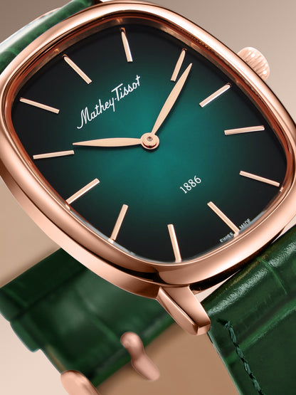 Mathey-Tissot Swiss Made Quartz Green Dial Analog Watch - Unisex H7919PLV