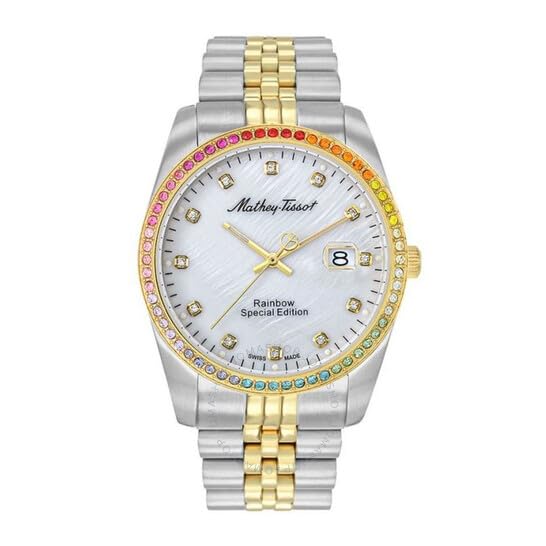Mathey-Tissot Stainless Steel White Dial Analog Watches for Men-H809BQYI, Multi-Color Band