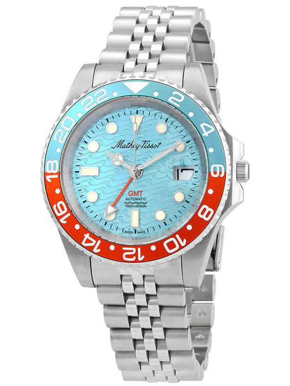 Mathey-Tissot Swiss Made Blue Dial GMT Automatic Analog Watch for Gents - H903ATBO