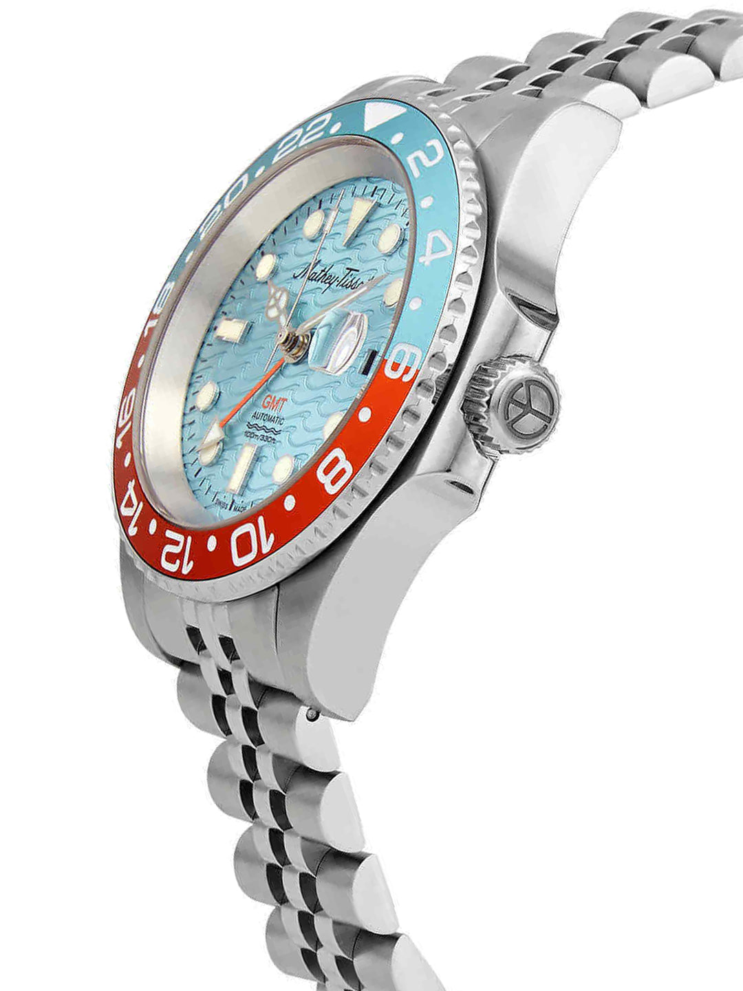 Mathey-Tissot Swiss Made Blue Dial GMT Automatic Analog Watch for Gents - H903ATBO