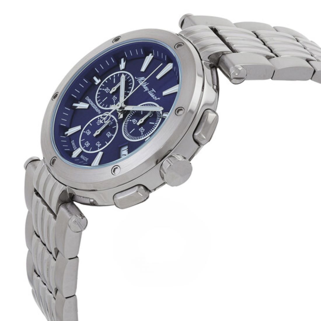 Mathey-Tissot Swiss Made Neptune Chrono Quartz Blue Dial Analog Watch For - Gents H912CHABU