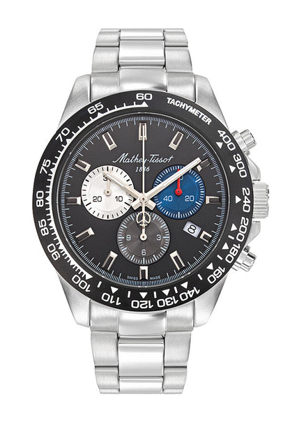 Mathey-Tissot Swiss Made Mathy Chess Quartz Black Dial Analog Watch For - Gents H938CHAN