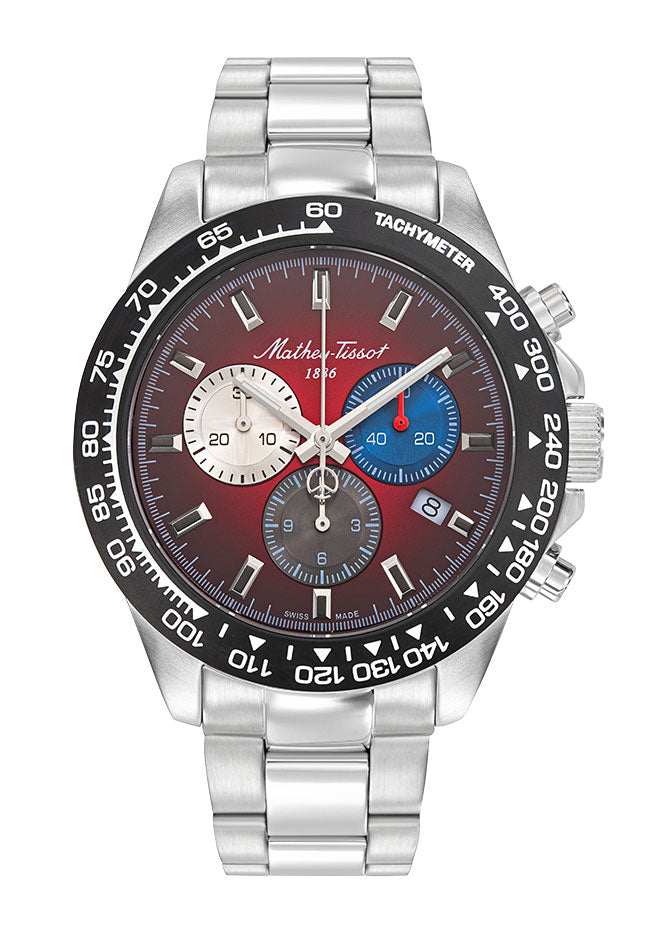Mathey-Tissot Swiss Made Mathy Chess Quartz Red Dial Analog Watch For - Gents H938CHAR