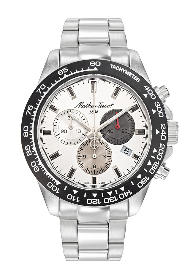 Mathey-Tissot Swiss Made Mathy Chess Quartz White Dial Analog Watch For - Gents H938CHAS