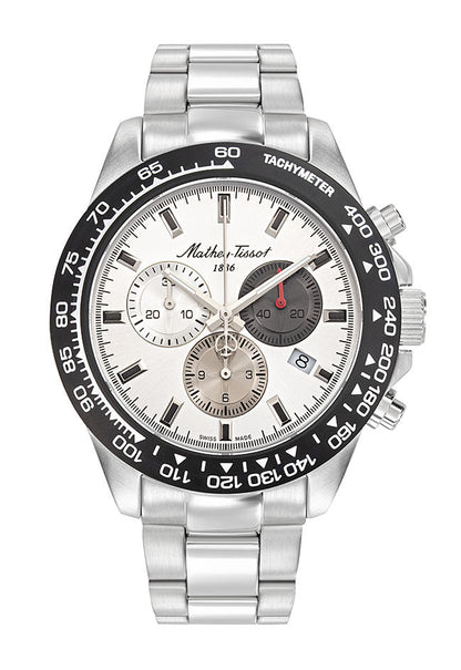 Mathey-Tissot Swiss Made Mathy Chess Quartz White Dial Analog Watch For - Gents H938CHAS