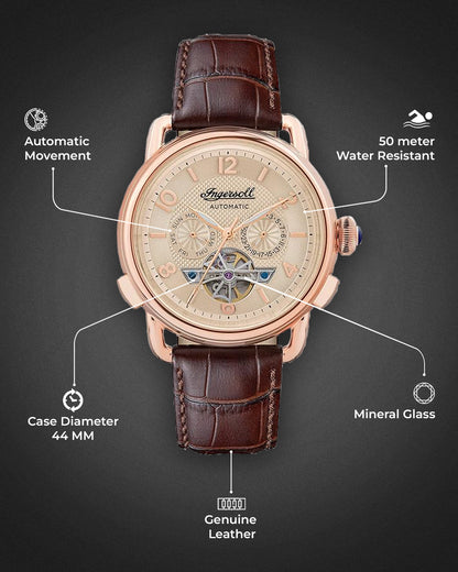 Ingersoll Automatic Analog Rose Gold Dial Men&