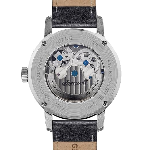 Ingersoll Men The Jazz Gents Automatic Analog Watch with Silver Dial and Blue Leather Strap - I07702