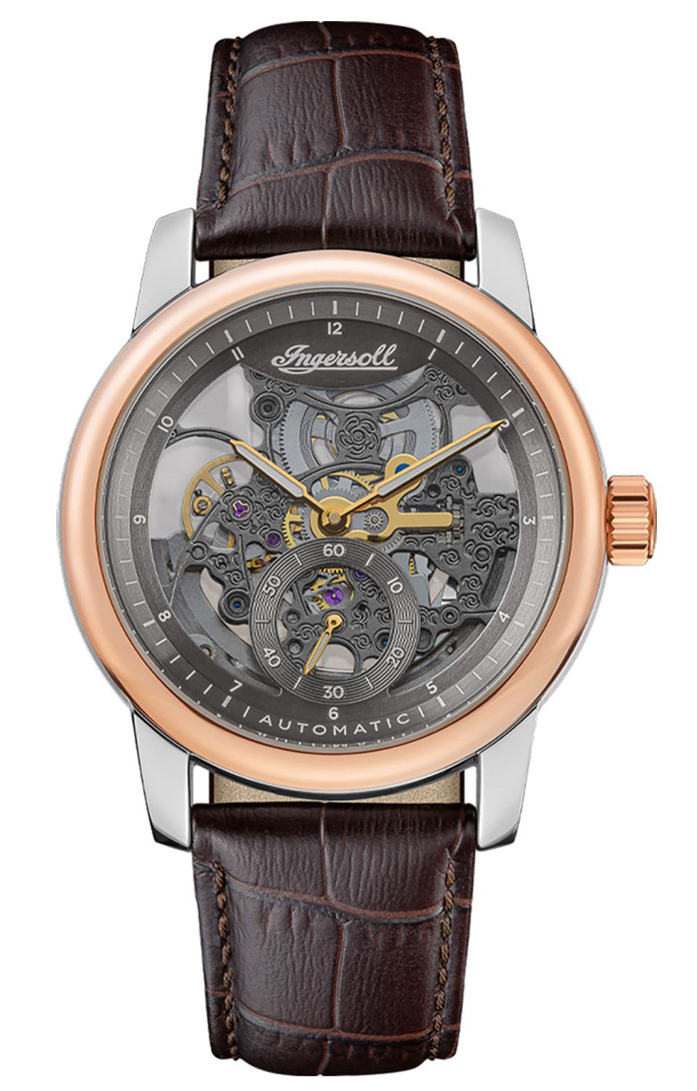 Ingersoll Automatic Grey Dial and Brown Leather Strap With Lifetime Warranty Analog Watch - For Gents I11001