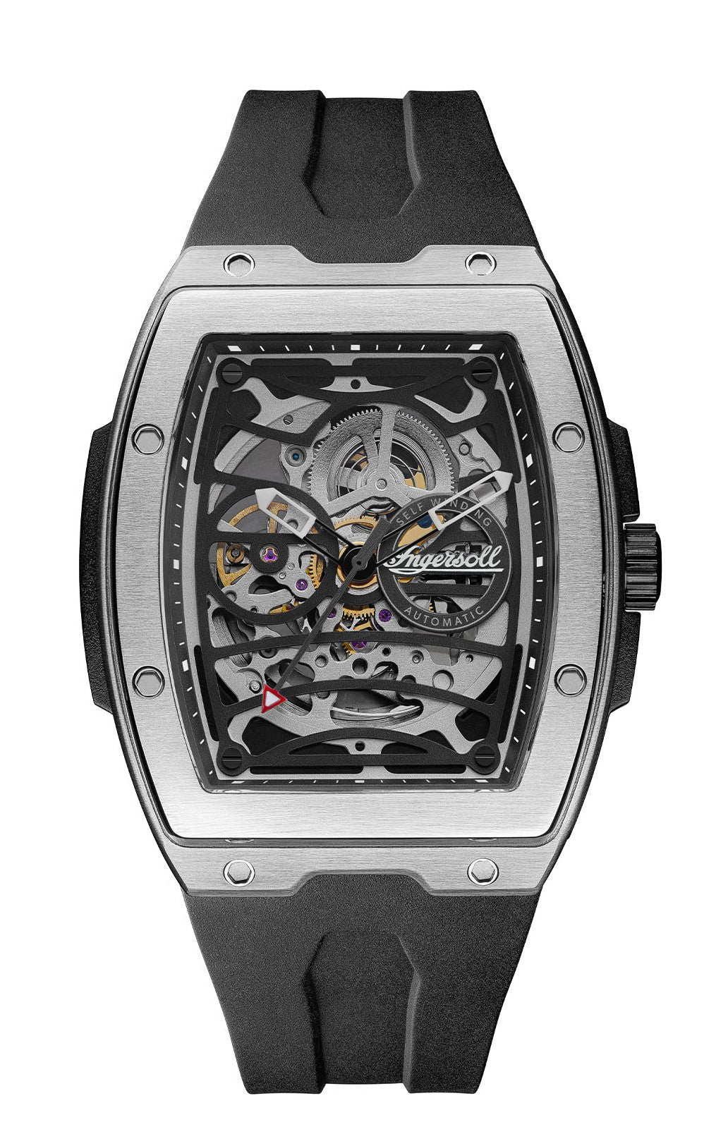 Ingersoll Automatic Black/Silver Dial and Black PU Rubber Strap With Lifetime Warranty Analog Watch - For Gents I12301