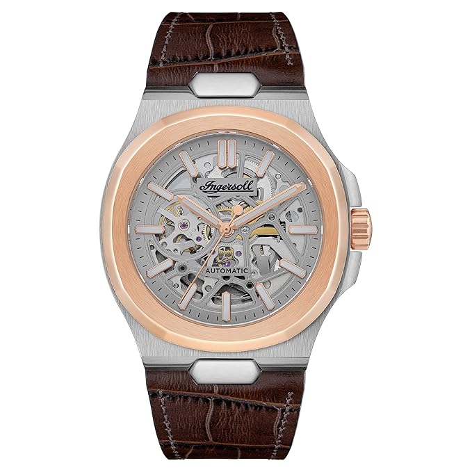 Ingersoll The Catalina Automatic Mens Analog Watch with Grey Dial and Brown Leather Strap - I12503