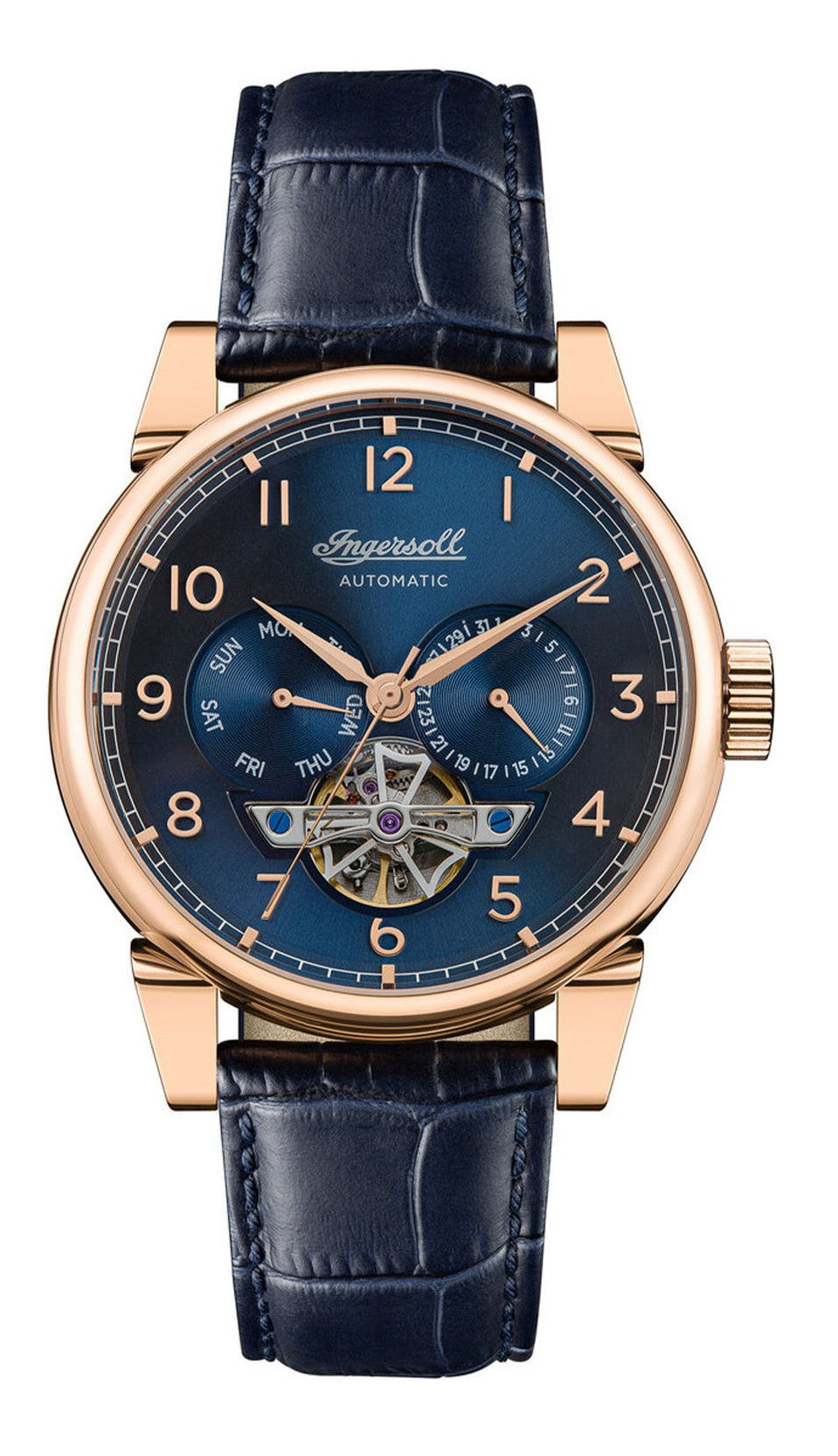 Ingersoll Automatic Blue Skeleton Dial With Lifetime Warranty Analog Watch - For Gents  I12702