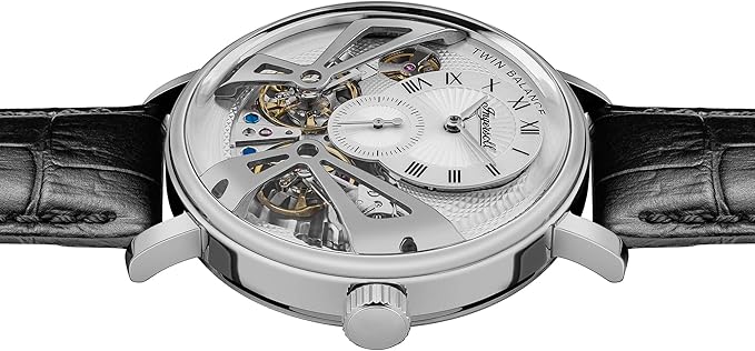 Ingersoll The Tennessee Gents 45.5mm Automatic Watch with Silver Dial and Black Leather Strap I13105