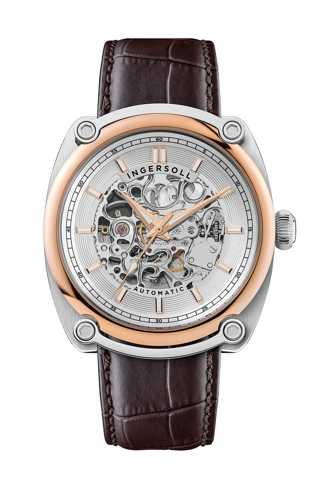 Ingersoll Automatic White Skeleton Dial With Lifetime Warranty Analog Watch - For Gents  I13302