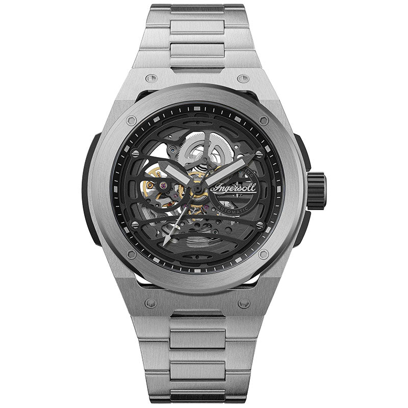 Ingersoll Automatic Black Skeleton Dial Analog Mens Watch - I15203