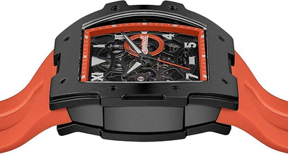 Ingersoll The Play Gents 45mm Automatic Watch with Black Skeleton Dial and Orange PU Strap I15304