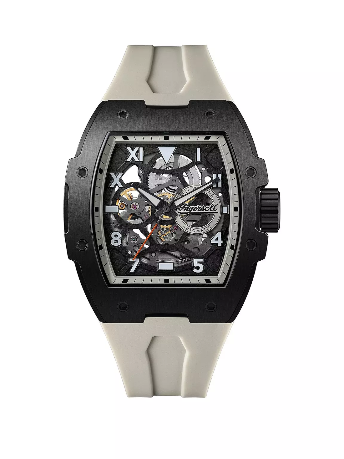 Ingersoll The Play Automatic Gents Watch with Black Dial and Grey PU Strap - I15305