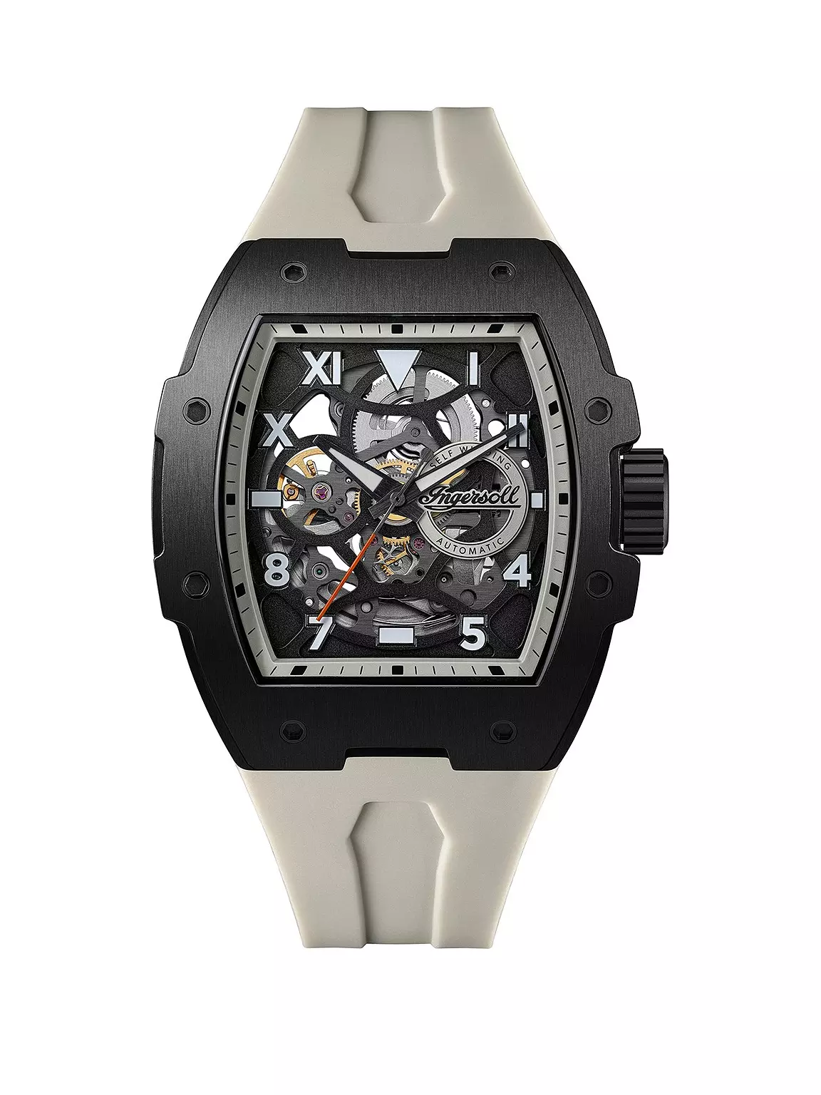 Ingersoll The Play Automatic Gents Watch with Black Dial and Grey PU Strap - I15305