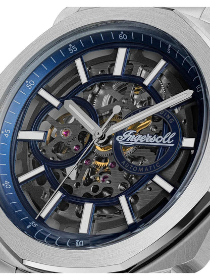 Ingersoll The Outrider Automatic Blue &amp; Silver  Dial With lifetime Warranty Analog Watch - For Gents I16403