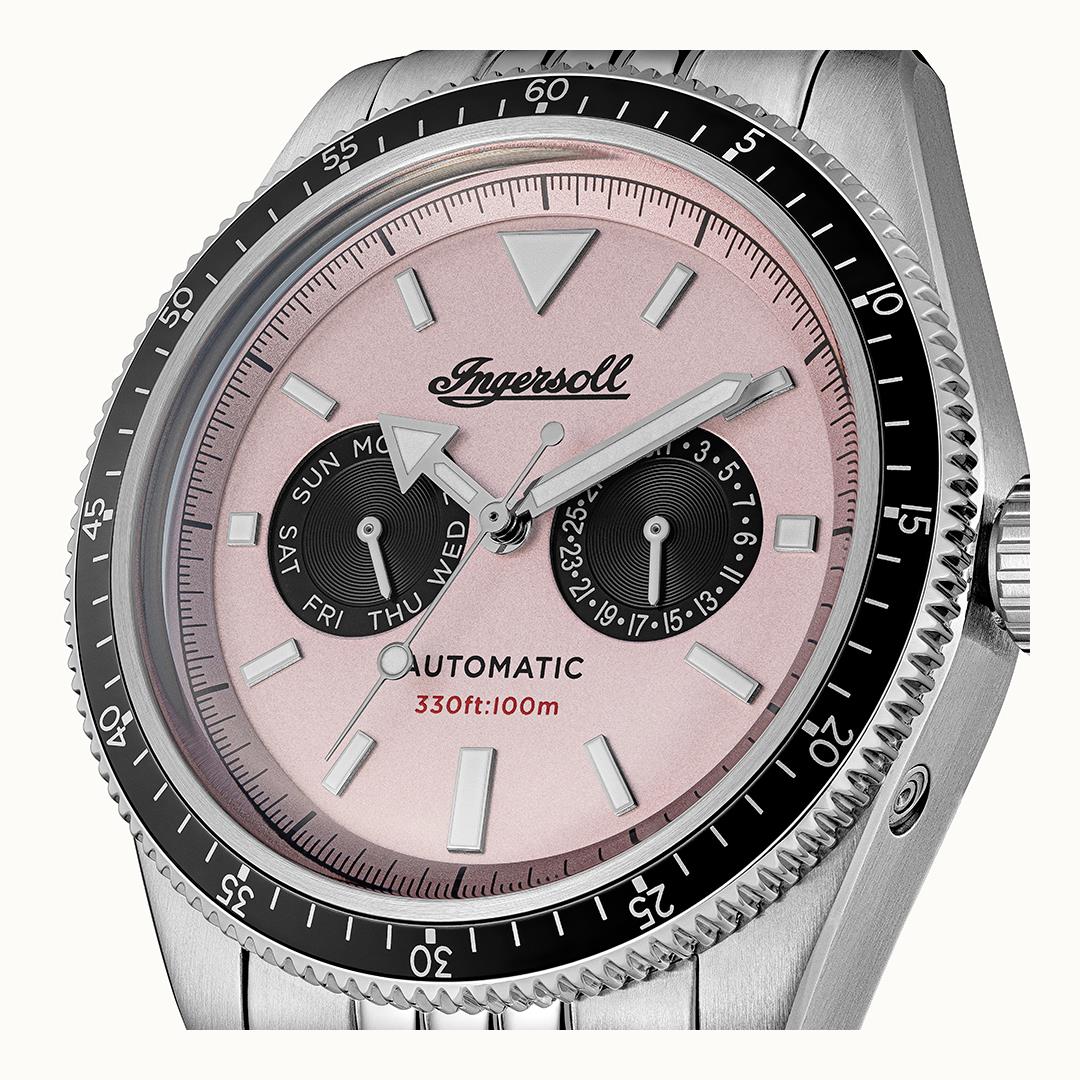 The Outlaw Automatic Pink  Dial With lifetime Warranty Analog Watch - For Gents I17201