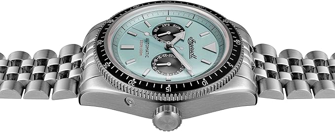 Ingersoll The Outlaw Gents 43mm Automatic Watch with Turquoise Dial and Silver Stainless Steel Bracelet I17202