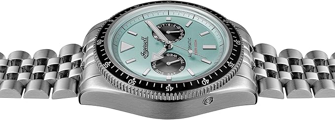 Ingersoll The Outlaw Gents 43mm Automatic Watch with Turquoise Dial and Silver Stainless Steel Bracelet I17202
