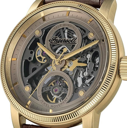 Ingersoll The Guy Automatic Gents Watch with Grey Dial and Brown Strap - I17502