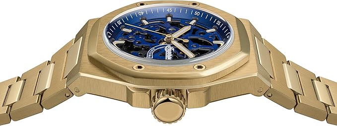 Ingersoll The Faller Automatic Gents Watch with Blue Dial and Gold Stainless Steel Bracelet - I17602
