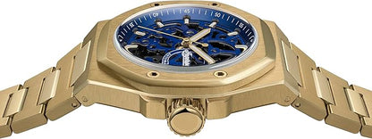 Ingersoll The Faller Automatic Gents Watch with Blue Dial and Gold Stainless Steel Bracelet - I17602