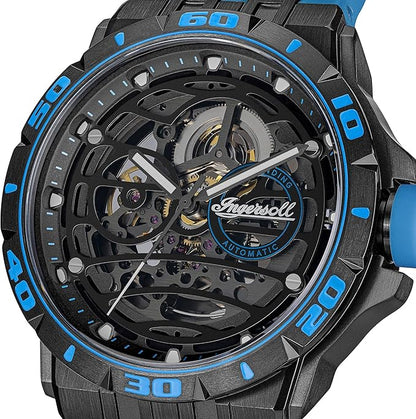 Ingersoll The Rigger Automatic Gents Watch with Black Dial and Blue PU Strap - I17901
