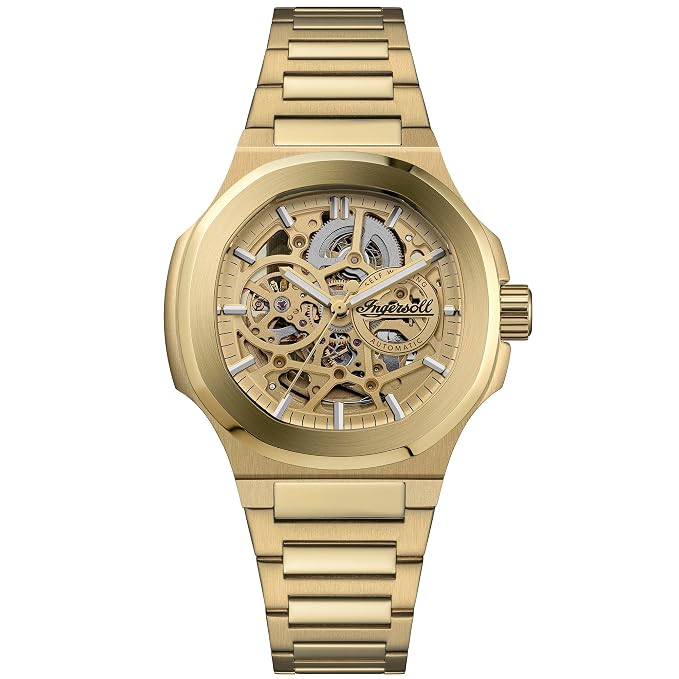 Ingersoll  The Frame Automatic Gold Dial With Lifetime Warrenty Analog Watch - For Gents I18303