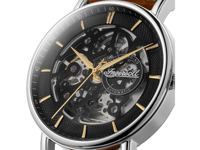 Ingersoll The Prince Automatic Black Skeleton Dial With Lifetime Warranty Analog Watch - For Gents I18501